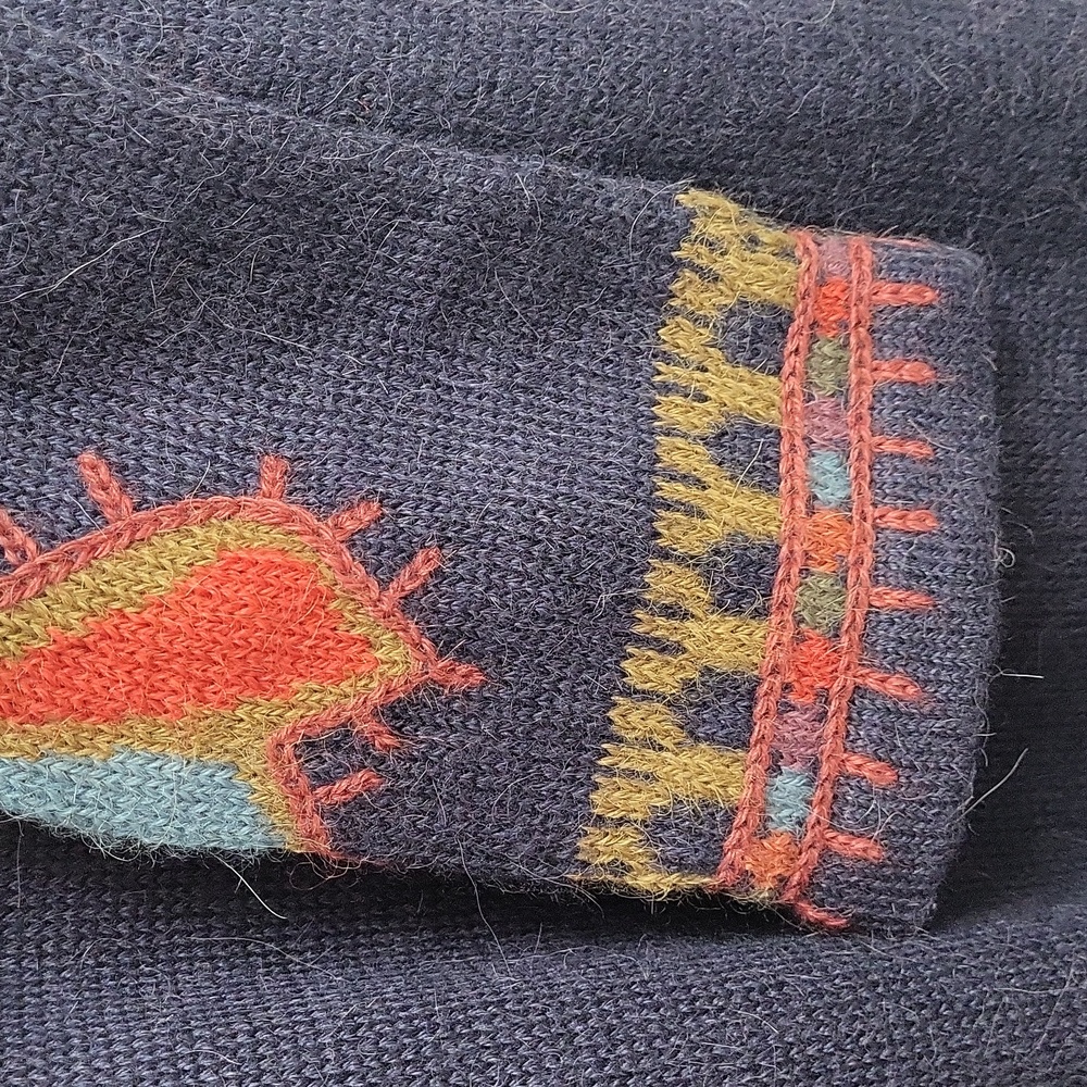Peruvian Connection Navy and Red Long Sleeve Dress. Size XL - Picture 6 of 12